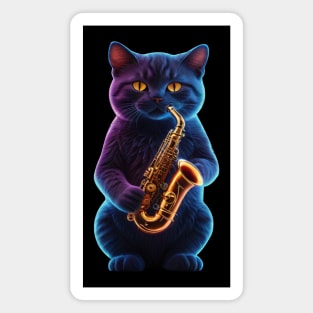 Saxophone Cat Magnet